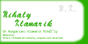 mihaly klamarik business card